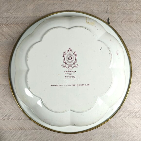Vintage Daher Decorated Ware Strawberry Butterfly Floral Tin Metal Bowl England - Picture 2 of 7